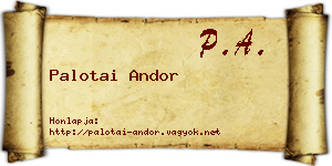 Palotai Andor névjegykártya