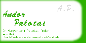 andor palotai business card